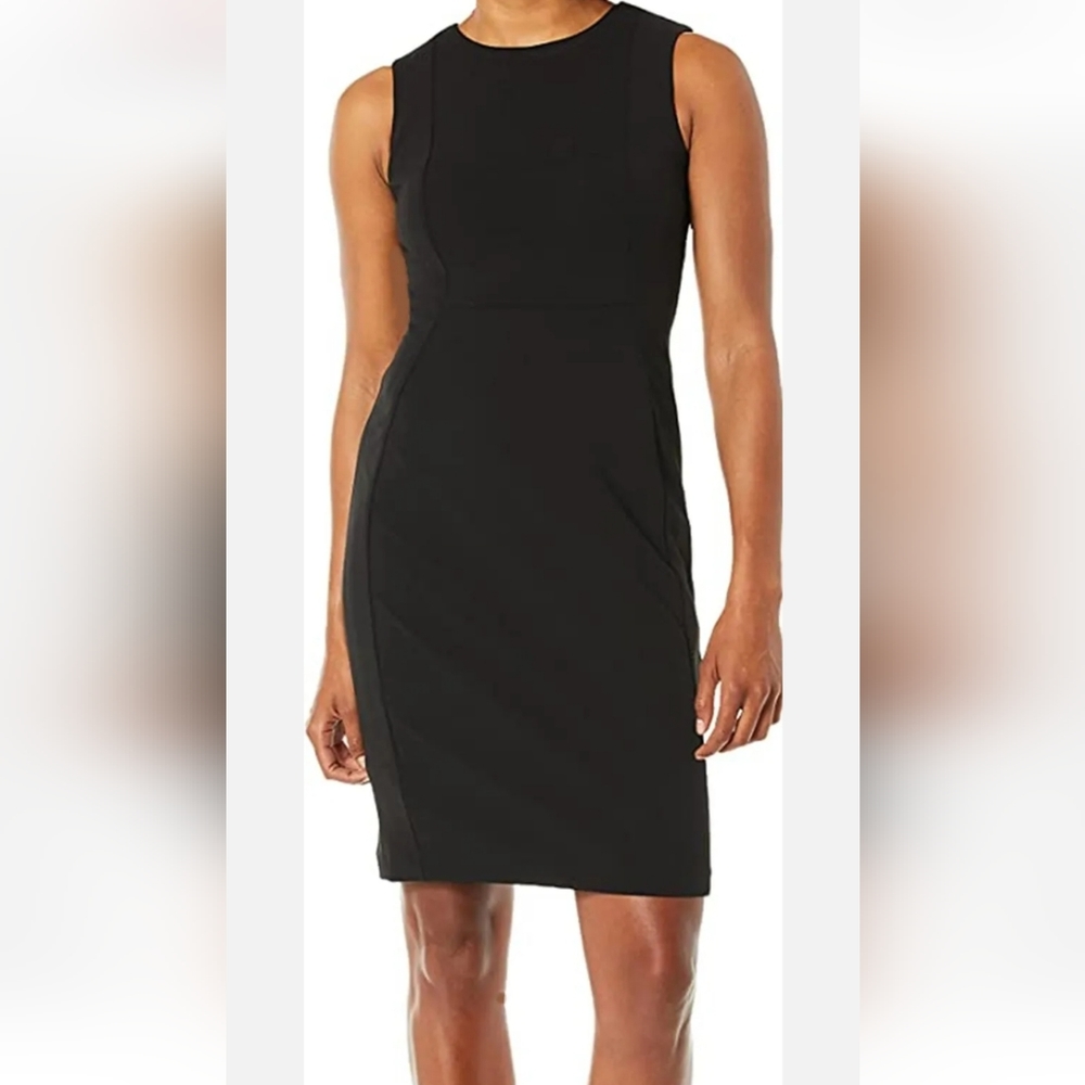 Calvin Klein Women's Sleeveless Scuba Sheath Dress with Princess Seam